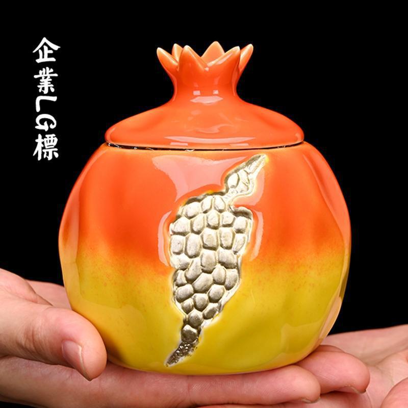 Trà gốm lựu sáng tạo có thể đựng trà kín có thể đóng gói trà có thể hộp trà lưu niệm quà tặng công ty LG