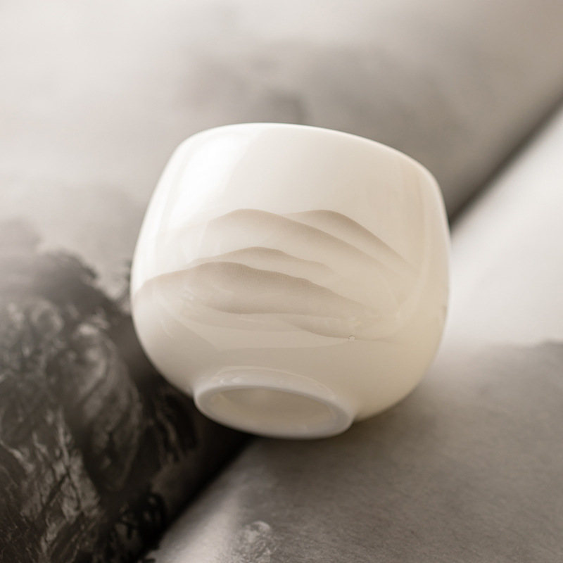 Cốc trà gốm sứ Dehua cốc chủ nhân tách trà gia dụng Cốc cá nhân cốc trà Hộp quà tặng doanh nghiệp