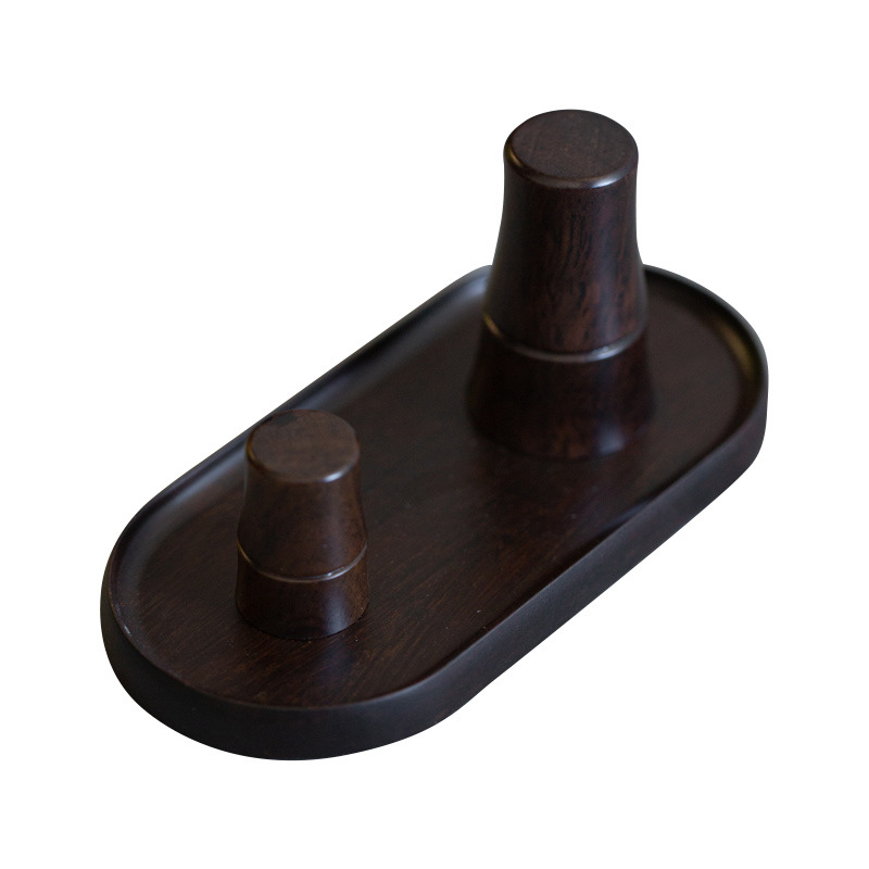 Giá để ấm gỗ mun, nắp gỗ nguyên khối, nắp ấm, giá ấm trà, phụ kiện ấm trà tử sa, đồ trang trí phụ kiện trà đạo