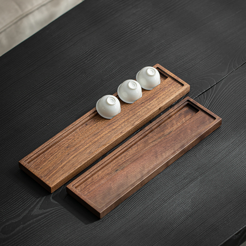 Giá đựng cốc trà Gỗ Óc Chó Đen Bắc Mỹ phụ kiện trà đạo bằng gỗ đặc dụng cụ trà gia dụng cốc phơi Kungfu đựng đồ thoát nước