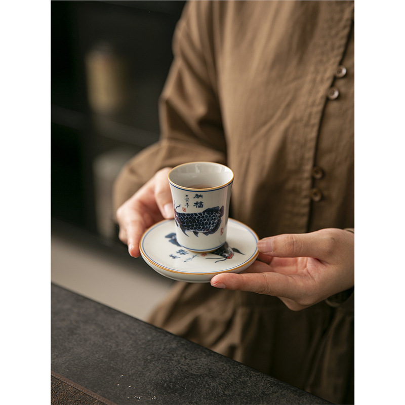 Đế đỡ cá rồng, ấm thiền, phụ kiện trà đạo, đệm cách nhiệt, không làm nóng tay, nắp tròn, cốc, dụng cụ trà