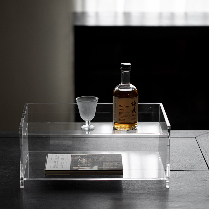 Giá để đồ kho trà acrylic trong suốt, giá để đồ ấm trà, giá để đồ để bàn, giá để cốc trưng bày Bogu