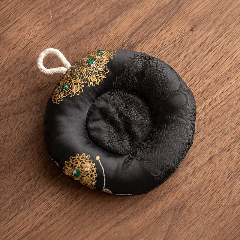 Tấm lót cốc bướm vàng đen thổ cẩm tấm lót bàn trà tấm lót trà tấm lót bằng vải nghệ thuật nắp bát tấm lót cốc trà tấm lót cách nhiệt chống bỏng tấm lót ấm