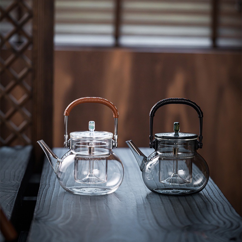 Ấm pha trà thủy tinh Tianjiu Lijiang Ấm pha trà Jingyi Nồi nấu ăn bằng gốm điện chuyên dụng dụng cụ pha trà Ấm thủy tinh chùm nâng