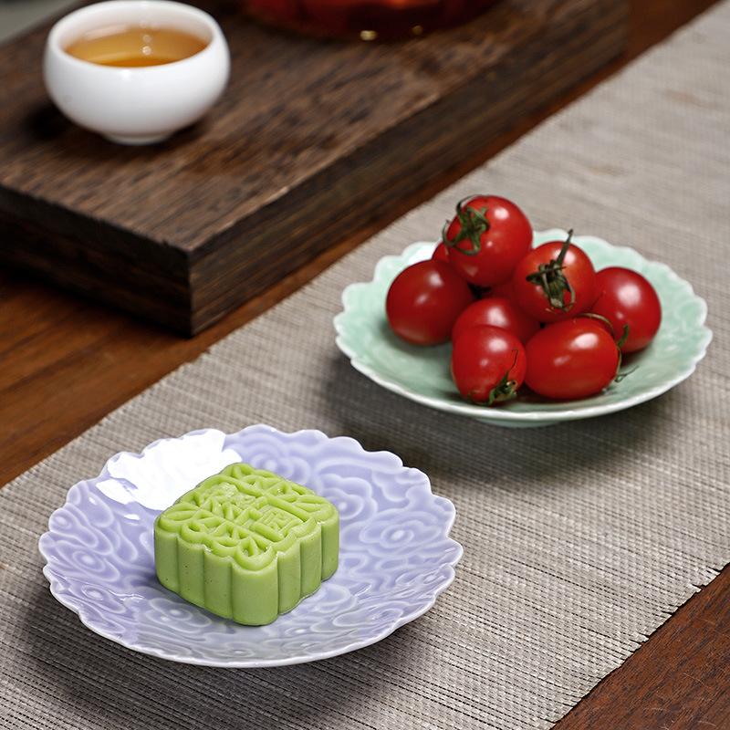 Đĩa nhổ xương kiểu Trung Quốc, đồ ăn nhẹ bằng gốm sứ cao cấp gia dụng, đĩa nhỏ, đĩa nhỏ, đĩa trái cây tráng miệng tinh tế, đĩa bánh