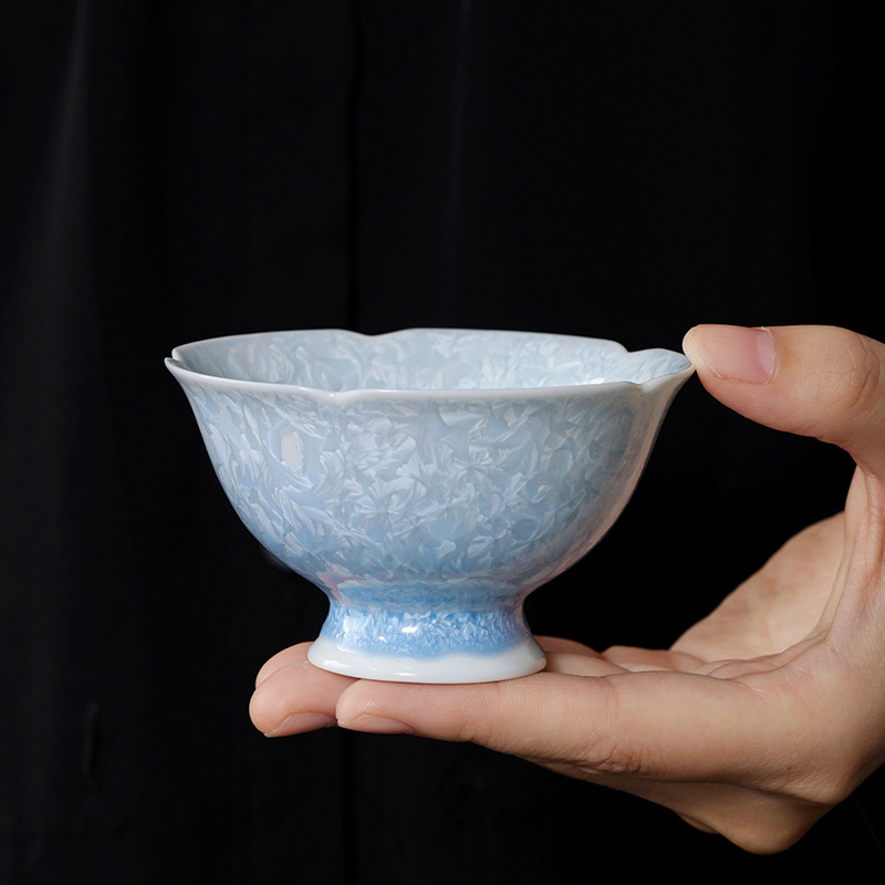 Cốc trà tráng men pha lê biến đổi gốm sứ cốc chủ nhân cao cấp chuyên dụng cá nhân cốc đơn hoa đá bộ trà cốc trà