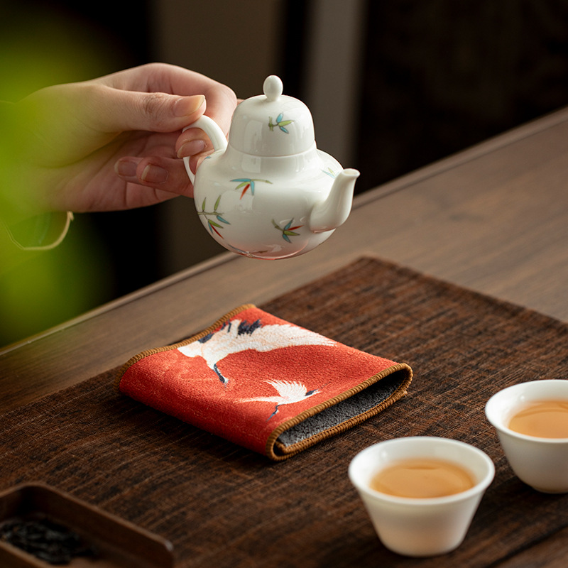 Vải khăn trà dày thấm nước cao cấp Trung Quốc nhỏ bàn trà khăn chuyên dụng khăn lau khăn nâng ấm phong cách Trung Quốc đệm phong cách Trung Quốc