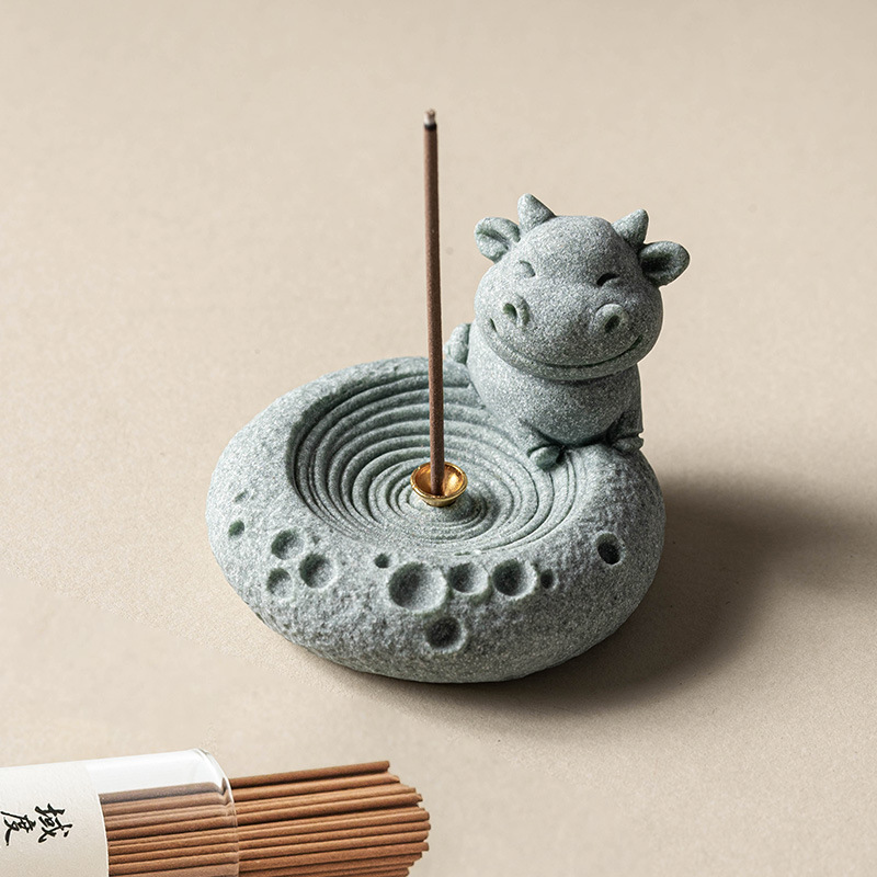 Trang trí trang trí cửa hàng bằng đá sa thạch màu xanh gia súc mười hai hoàng đạo