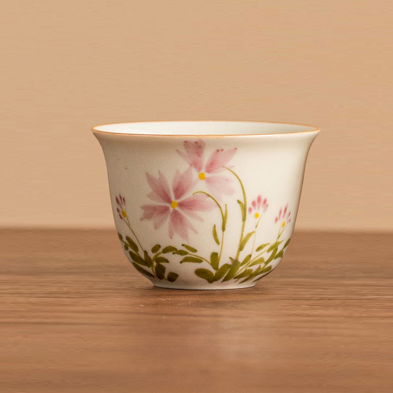 Cốc trà nhỏ vẽ tay cúc họa mi cốc chủ nhân tinh tế chuyên dụng cá nhân nữ cốc đơn cốc trà cao cấp Trung Quốc
