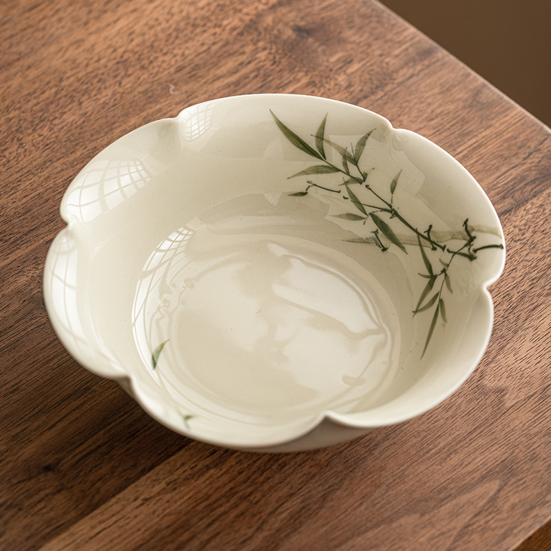 Bình đựng cánh hoa Măng tây xanh ngọc bích, bình đựng trà gốm sứ gia dụng, khay đựng trà Kung Fu, khay đựng đồ ăn nhẹ giải khát Zen