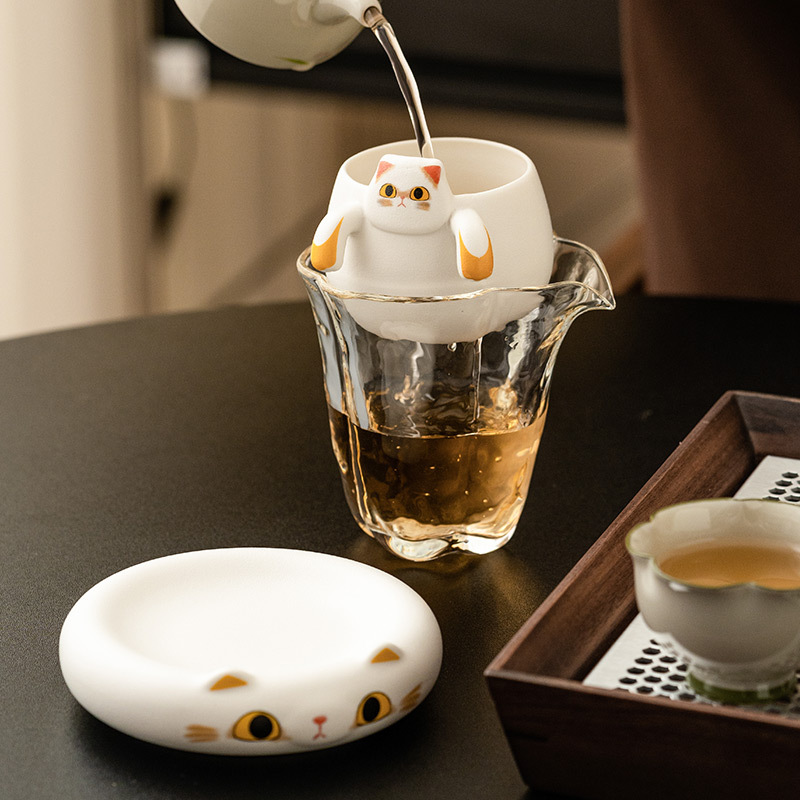 Nhà máy Phapapao Bộ lọc trà Bộ lọc trà gốm sứ Bộ trà dễ thương sáng tạo Bộ lọc trà Bộ phụ kiện trà đạo