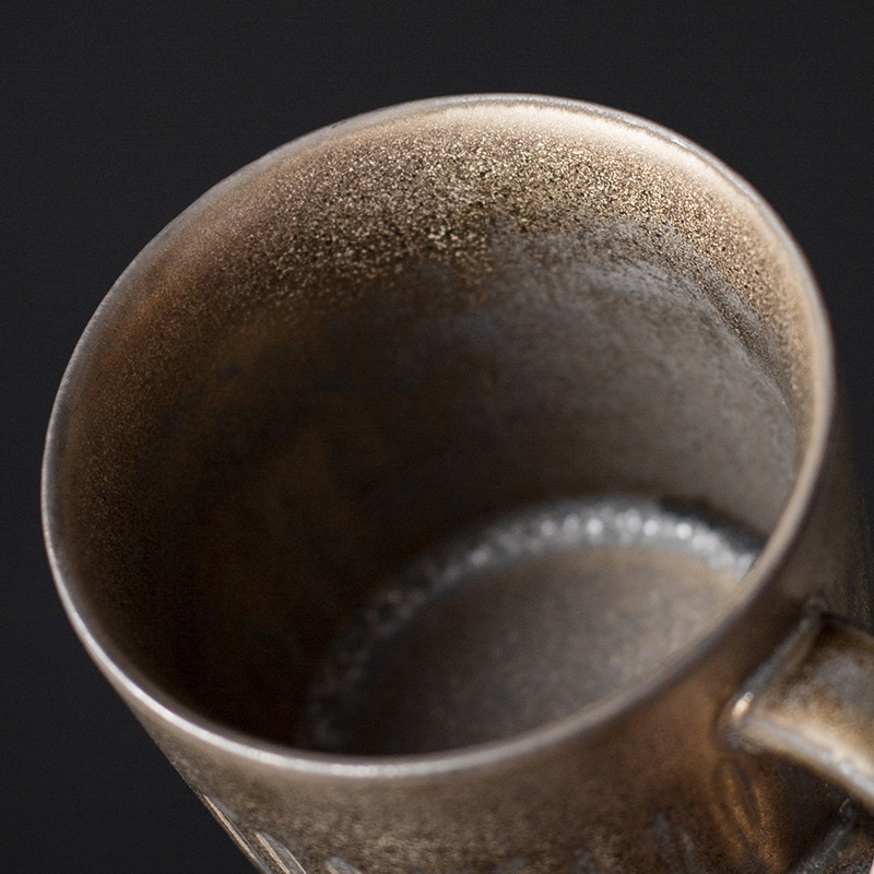 Bộ cốc và đĩa cà phê gốm thô cổ điển cốc trà gốm sứ gia dụng cốc sữa sáng tạo cốc trà chiều cốc nước