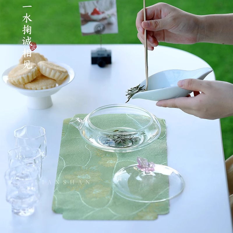 Bộ pha trà Bộ pha trà thủy tinh kiểu Nhật cốc trà Kung Fu gia dụng nhẹ nhàng sang trọng bát nắp cao cấp dụng cụ pha trà văn phòng ấm trà