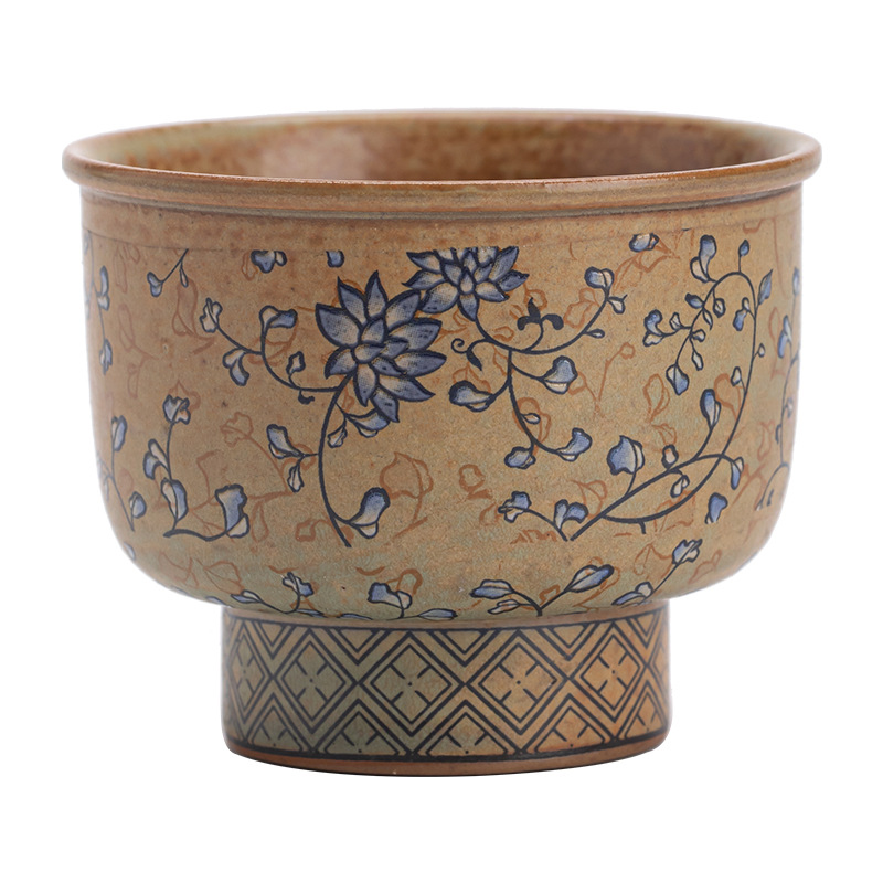 Đôn Hoàng xoắn sen Trung Quốc retro nhỏ cốc trà đồ dùng gia đình cốc trà gỗ trầm cốc tốt lành cốc chủ cốc trà cốc đơn