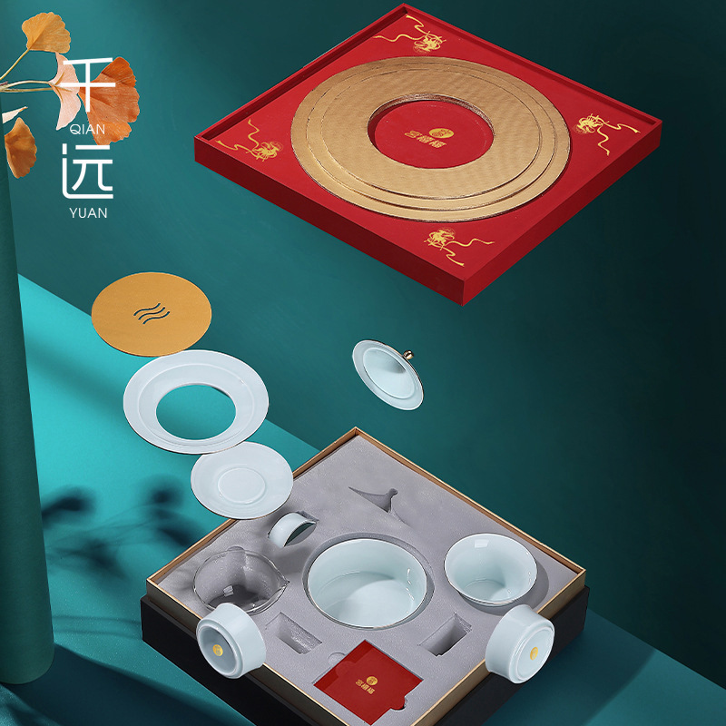 Quà Tặng Tết Trung thu Bộ ấm trà sáng tạo Thiên đường gốm sứ Bảo tàng Cung điện Văn hóa và Sáng tạo Quốc gia Trà lưu trữ Quà Tặng Bộ bát có nắp