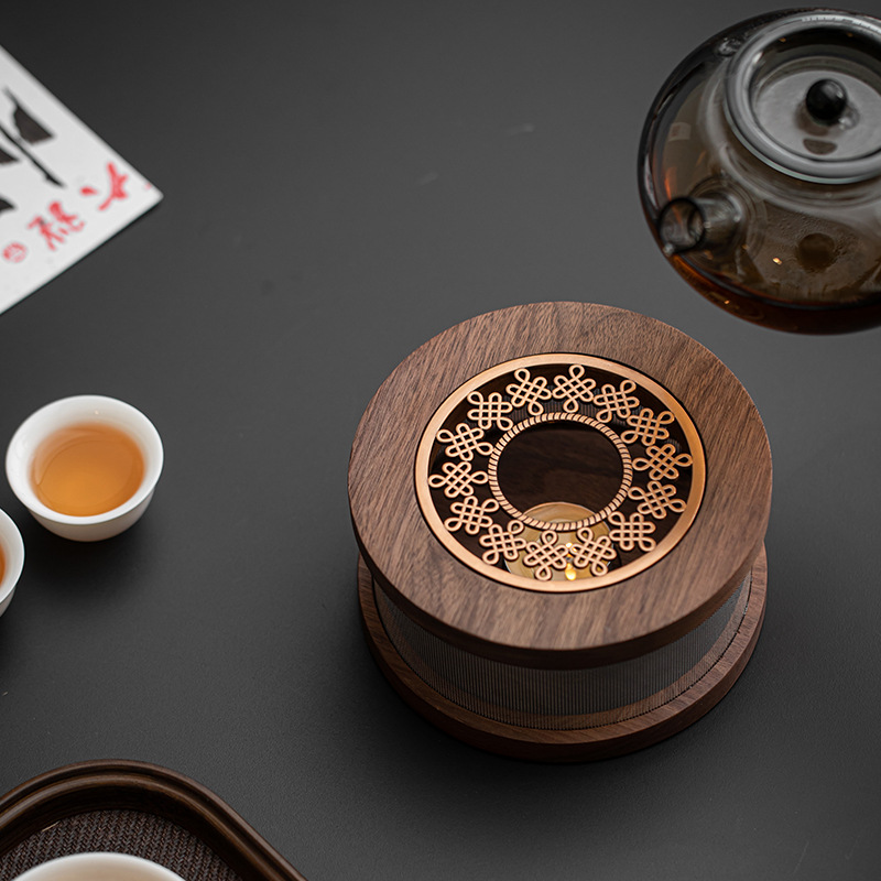 Dụng cụ pha trà ấm bằng Gỗ Óc Chó Da'antang ấm pha trà ấm thủy tinh đế sưởi ấm Bộ trà nến sưởi ấm bếp cách nhiệt bếp pha trà