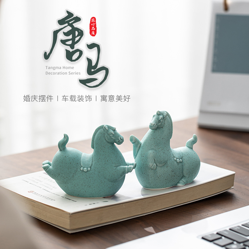 Đồ thủ công bằng gốm Sứ Tangma Đồ trang trí thú cưng bằng trà Trang trí xe hơi hiện đại Công ty trang trí nội thất gia đình Quà tặng sự kiện họp mặt hàng năm