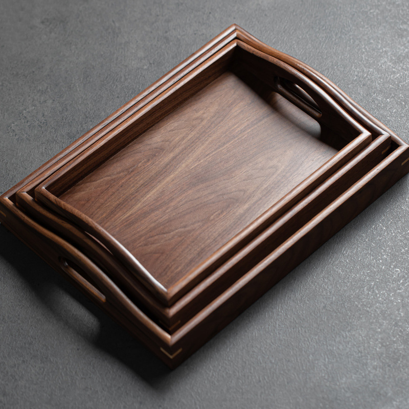 Bán buôn khay đựng óc chó khay đựng bọt khô Cỡ lớn Cỡ Nhỏ Khay đựng bánh Bắc Âu khay đựng đồ ăn nhẹ sushi hình chữ nhật bằng gỗ khay đựng trà