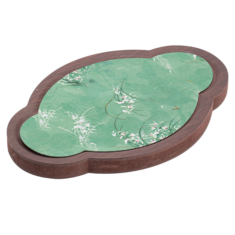 Ấm thu hải đường màu óc chó khay trà khay trà bộ bàn trà bàn pha khô cổ điển khay trà khay trà khay lưu trữ bàn trà