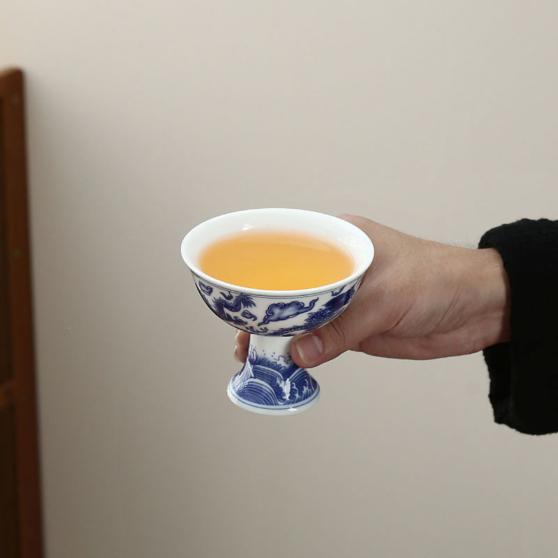 Bộ ấm trà văn hóa và sáng tạo Tử Cấm Thành Bộ ấm chén sứ trắng xanh của chủ nhân, quà tặng đặc trưng Trung Quốc cho bạn bè nước ngoài