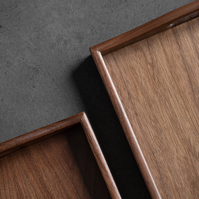 Bán buôn khay đựng óc chó khay đựng bọt khô Cỡ lớn Cỡ Nhỏ Khay đựng bánh Bắc Âu khay đựng đồ ăn nhẹ sushi hình chữ nhật bằng gỗ khay đựng trà