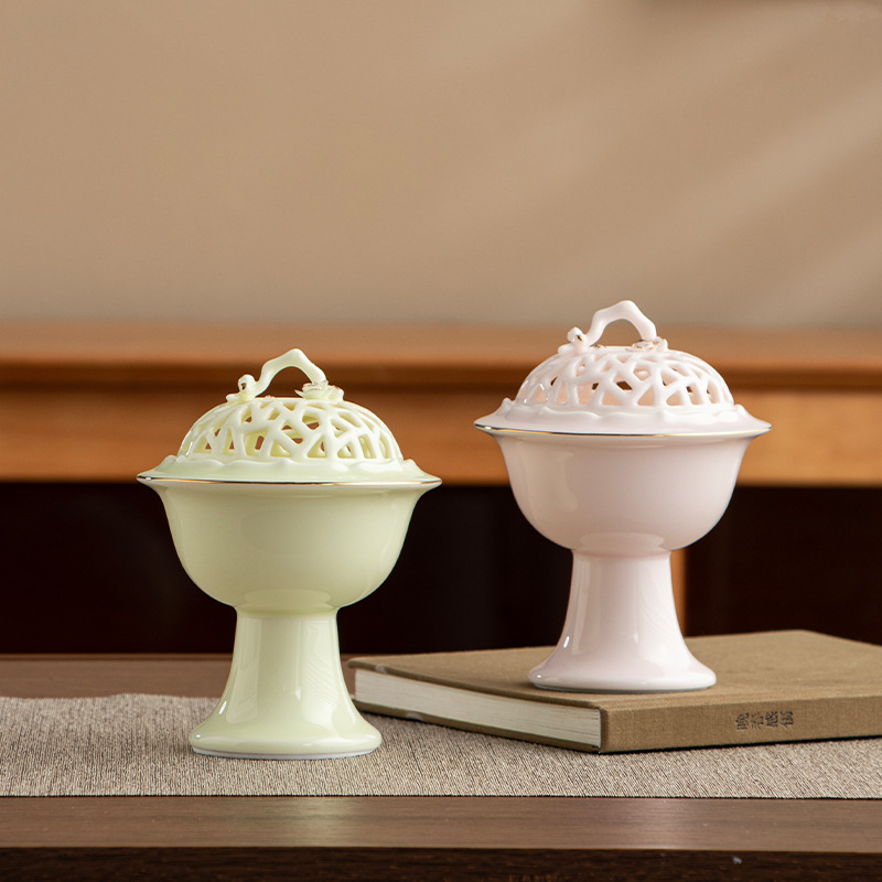 Lư hương thiết kế nguyên bản ghế cắm hương trầm hương bàn trà trong nhà lư xông hương sáng tạo đồ trang trí gốm sứ hộp quà