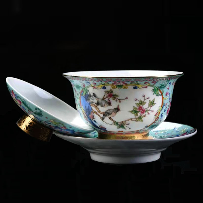 Cốc trà tam tài cỡ lớn tráng men cốc trà ngọc ngọc ngọc bích sứ sứ sứ cốc bán buôn gốm sứ gia dụng chống bỏng