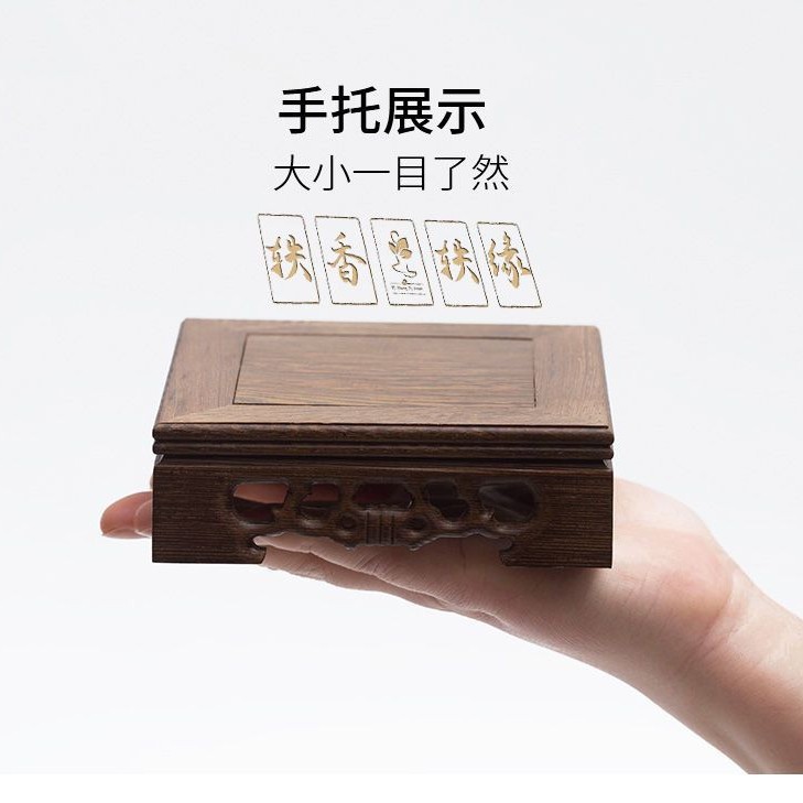 Gỗ đỏ thực sự trang trí cơ sở thủ công hình vuông gỗ cánh gà chậu Đất sét màu tím chậu hoa gỗ kéo bằng gỗ đáy Lư Hương