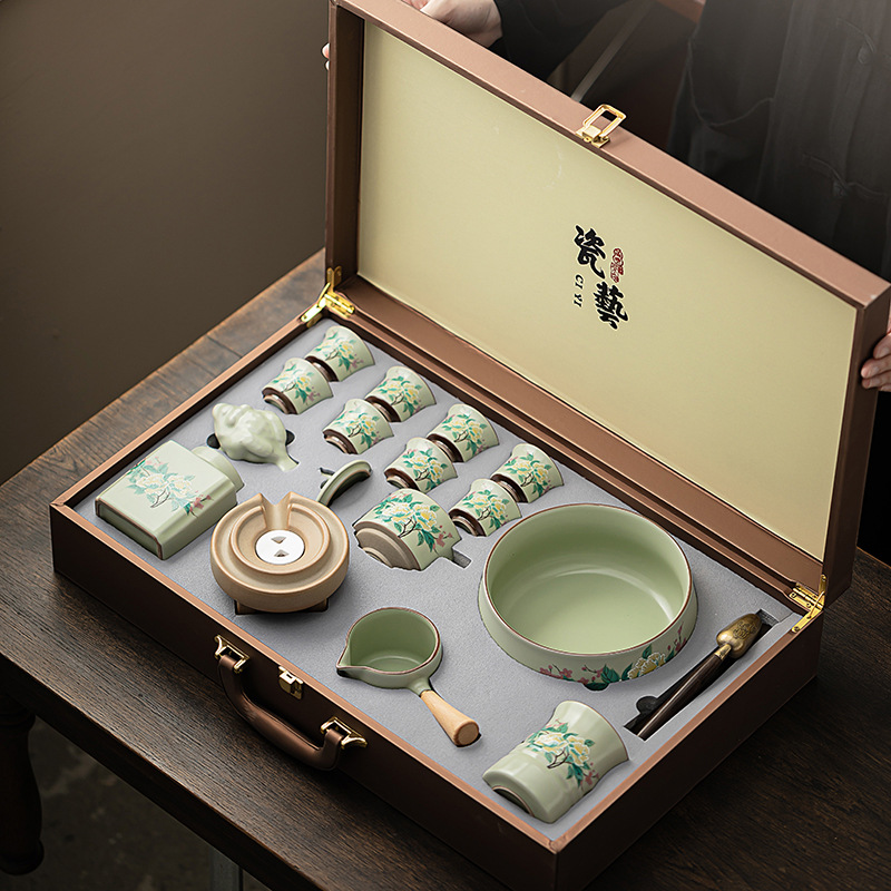 Đồ pha trà tự động hoa dâm bụt hộp quà tặng hộp pha trà lười dụng cụ pha trà tự động văn phòng gia dụng