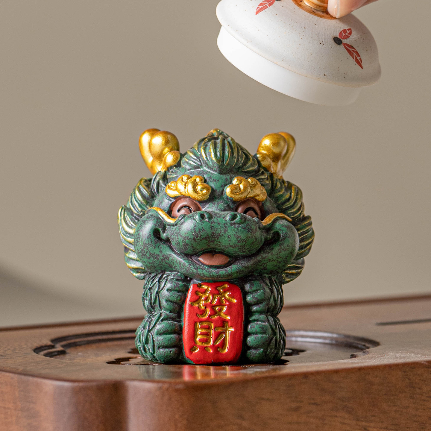 Đồ trang trí phòng khách để bàn Fa Nafu Kylin đồ trang trí linh vật đá sa thạch xanh bàn làm việc trang trí cảnh quan