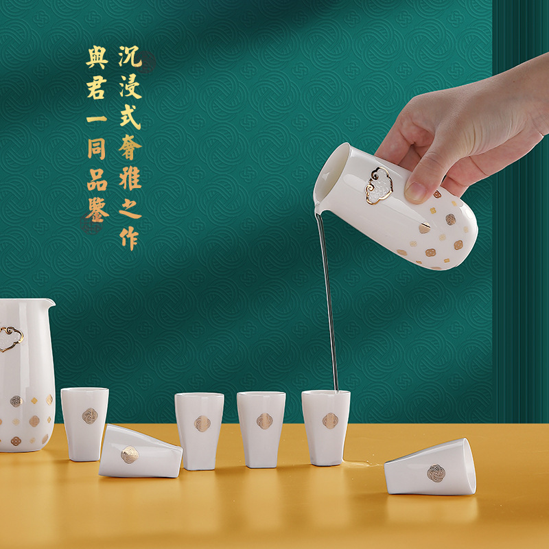 Lễ hội Trung thu Quà tặng Nhà thiết kế sáng tạo Rượu Bộ dụng cụ Rượu Bộ Hộp quà Boutique Bộ Bình Rượu Logo Doanh nghiệp