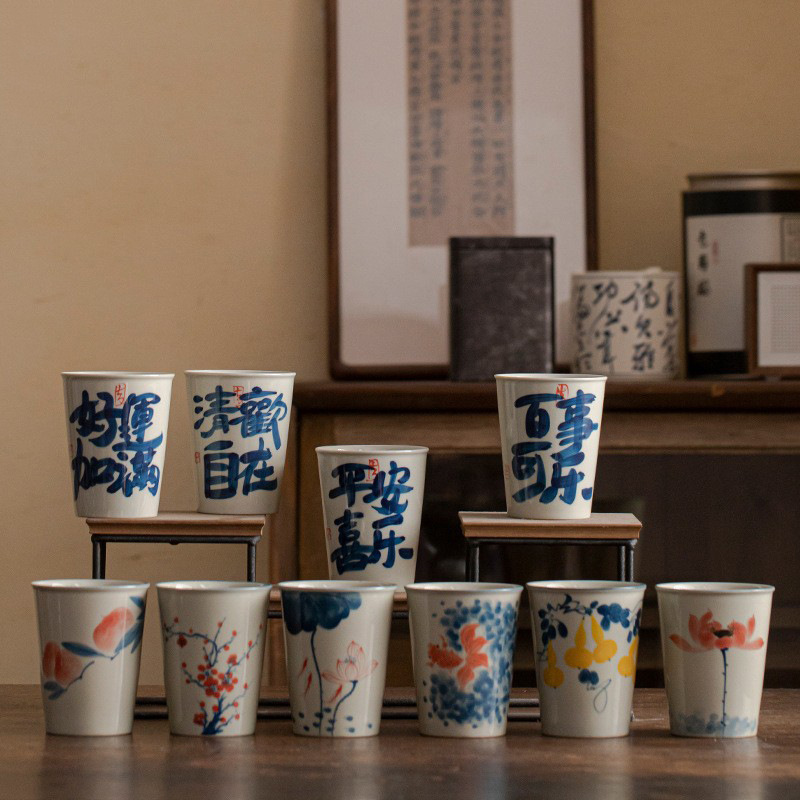 Cốc trà vẽ tay cốc cốc cốc cốc cốc cốc cốc cốc cốc sứ công phu gia dụng sáng tạo cốc nước dung tích lớn
