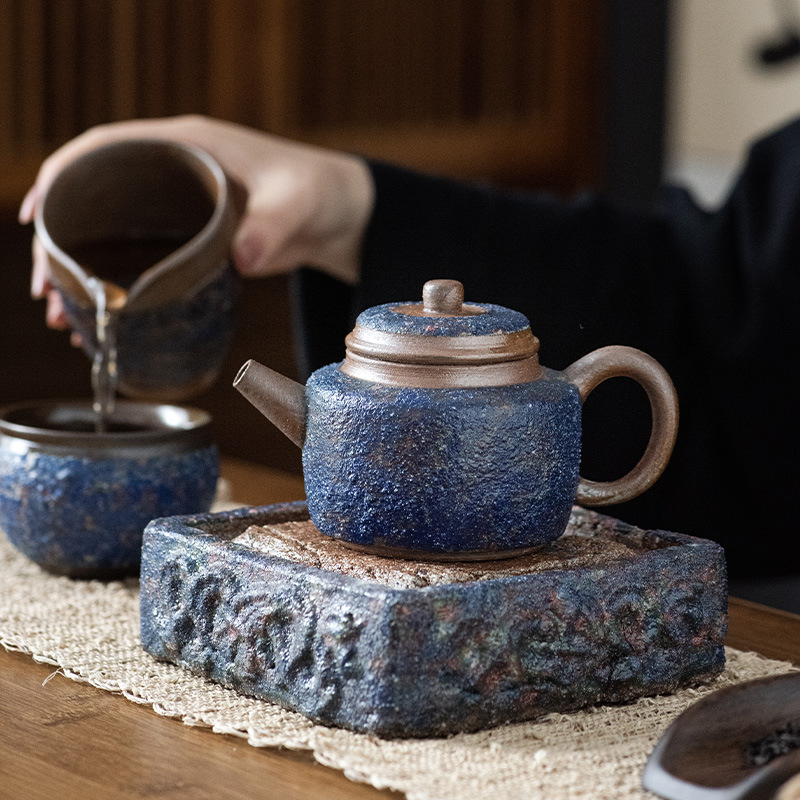 Ấm hình chuông Đức ấm trà kiểu Nhật ấm pha trà gia dụng gốm thô thủ công nguyên chất mỏ đá cũ ấm đơn bảo tàng có giấy chứng nhận