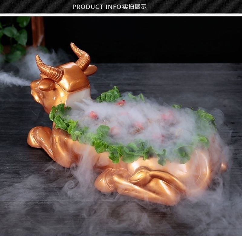 Lẩu bò vàng hình dạng đá khô Bộ đồ ăn nhà hàng sáng tạo thịt bò đặc sản nhà hàng khách sạn món ăn quan niệm nghệ thuật thịt cừu