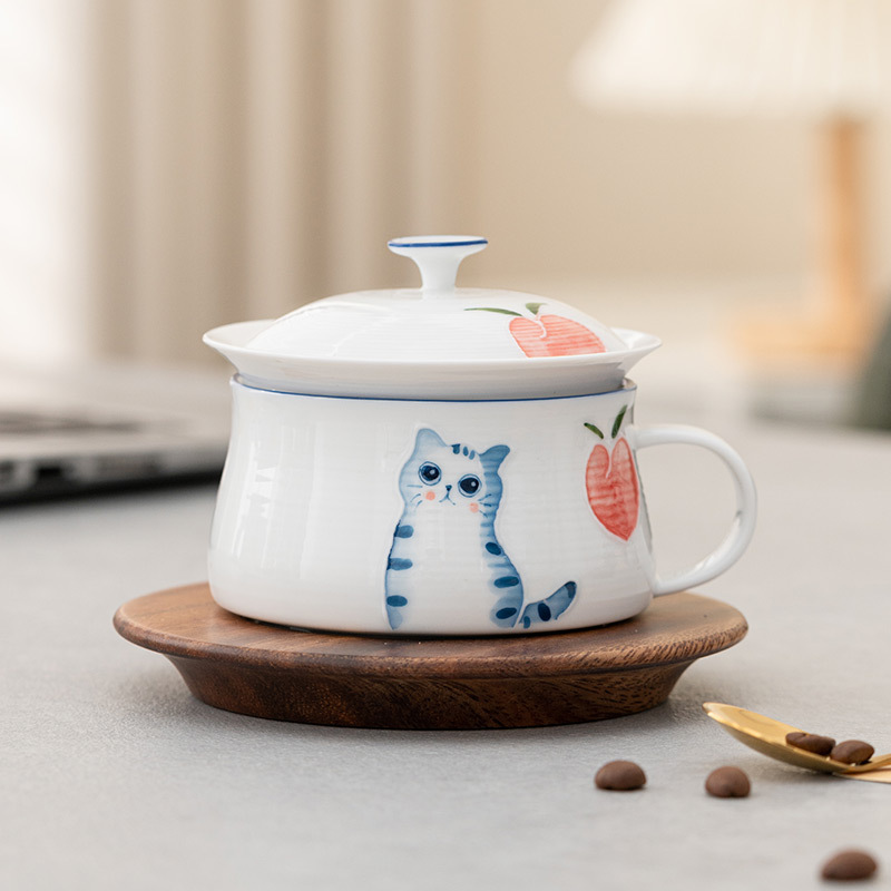 Trà cà phê thời gian tách cà phê gốm sứ nhẹ sang trọng tách trà tách trà văn phòng tách trà cốc nước cốc cao cấp