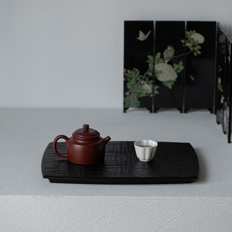 Khay trà gỗ anh đào thủ công kiểu Nhật, bàn trà gỗ đơn giản, ấm trà Zen phong cách wabi-sabi, bán buôn từ nhà máy