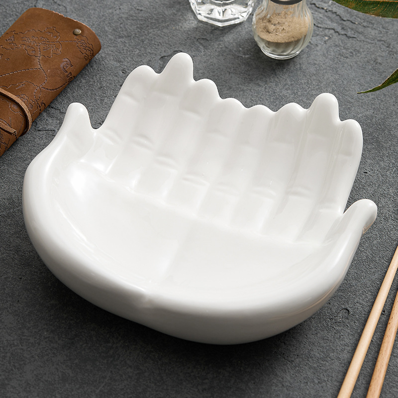Khách sạn có hình dạng đặc biệt đĩa cách nhiệt hai lớp cam bergamot nhà hàng sáng tạo cao cấp gốm sứ nghệ thuật đĩa bộ đồ ăn đĩa đĩa ăn