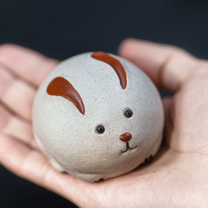 Đồ trang trí nhỏ thỏ vật nuôi trà cát tím Yixing bàn trà thủ công mỹ nghệ Khay trà Phụ Kiện Bộ trà sáng tạo chơi trà thỏ dễ thương