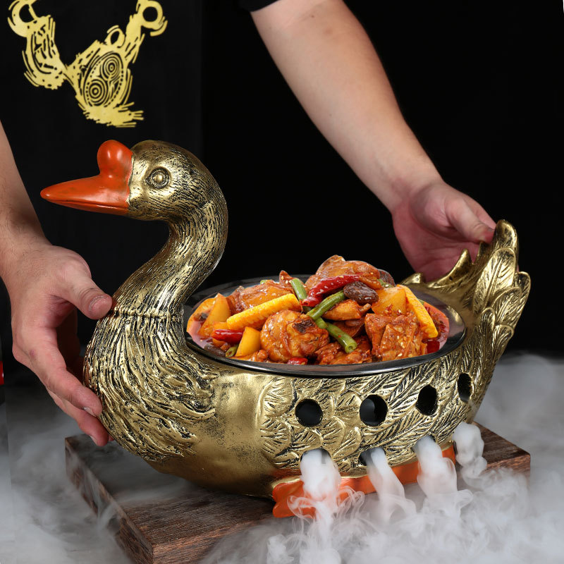 Đặc sản Net gà vàng, vịt, ngỗng, bò, đá khô, cồn, bộ đồ ăn đa năng, trang trại, khách sạn, đĩa sáng tạo