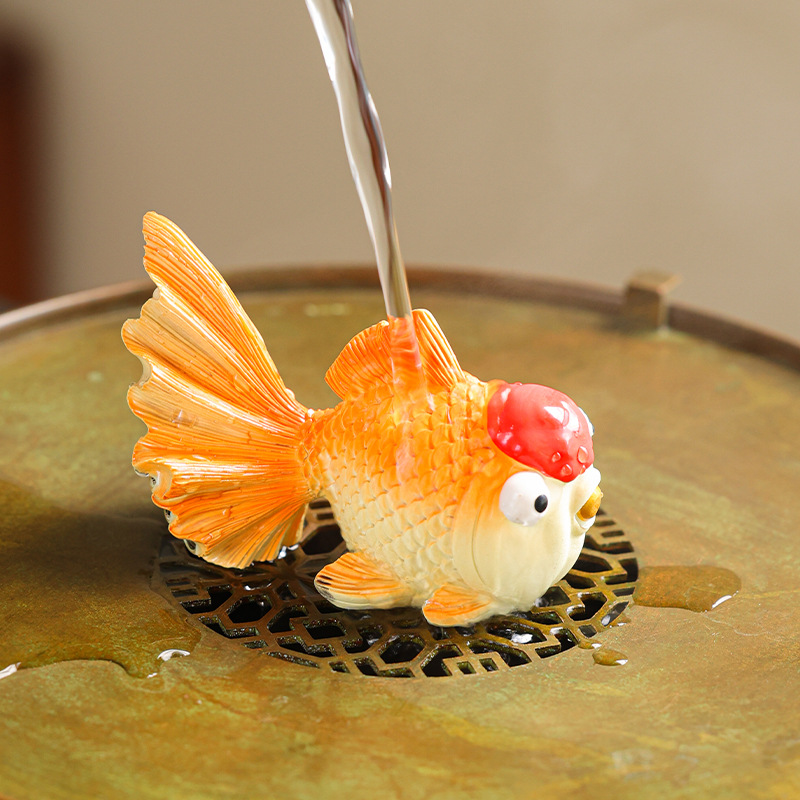 Cửa hàng thú cưng trà cá vàng đổi màu sáng tạo, bàn trà cá chép cảnh, đồ trang trí đồ chơi trà thú cưng trà tài lộc cao cấp