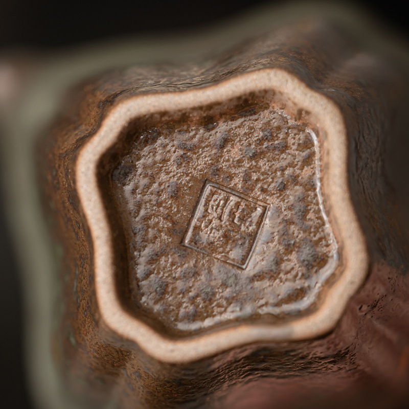 Kongjizhai Lao Rock Mud Flower Language Công thức Cốc Phụ kiện Trà đạo Cổ điển Trà Hải Bộ tách trà Nhật Bản Bộ trà Kung Fu