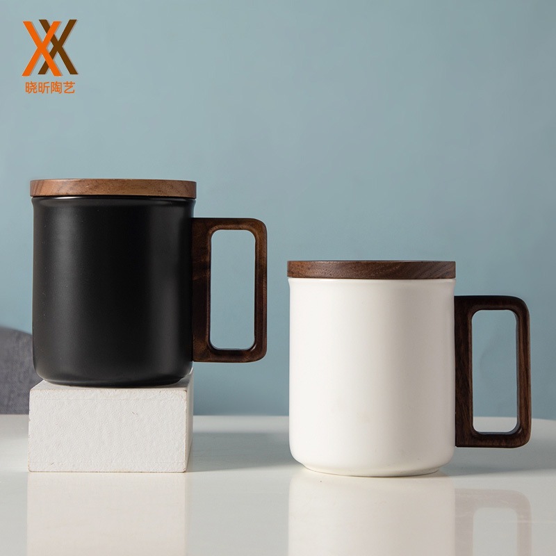 Cốc gốm sứ cốc uống trà cốc văn phòng đơn giản cốc nước tách trà cốc nước khắc logo quà tặng họ