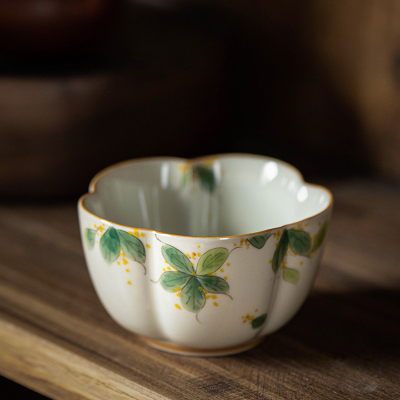 Huayuntang vẽ tay hoa mận chủ cup retro cốc đơn gốm trà cốc trà hộ gia đình kung fu bộ trà trà cốc