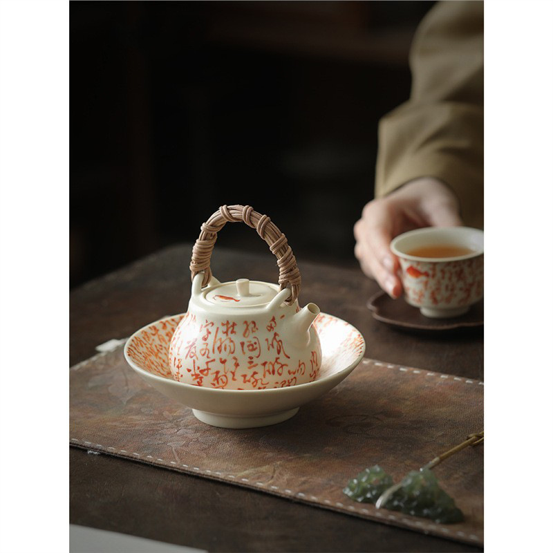 Ấm trà Kung Fu gốm sứ tráng men soda phong cách Nhật Bản ấm trà trà cổ điển có lọc