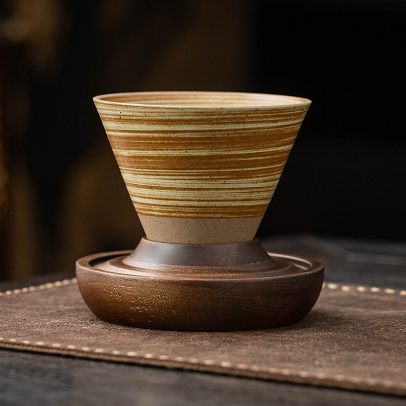 Phễu gốm thô làm bằng tay, cốc cà phê, đĩa, cốc nước có giá trị cao cổ điển gia dụng, cốc nước giải khát, cốc uống sáng tạo, cốc trà