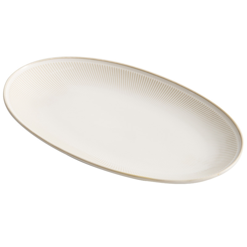 Khay cá vàng be khay hấp cá gia dụng khay đựng cá hình bầu dục cao cấp khay đựng cá gốm sứ cỡ lớn khay đựng thức ăn chuyên dụng