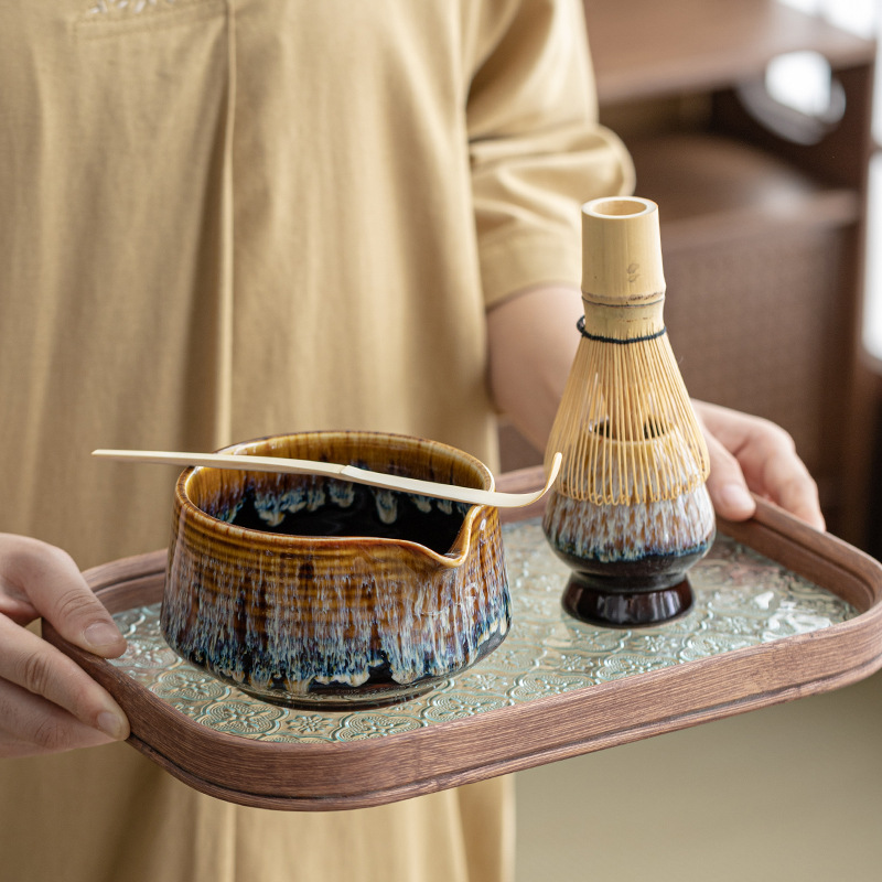 Bộ dụng cụ pha trà Matcha bảy món bình trà Baibenli kết hợp bộ dụng cụ pha trà Matcha sáng tạo kiểu Nhật