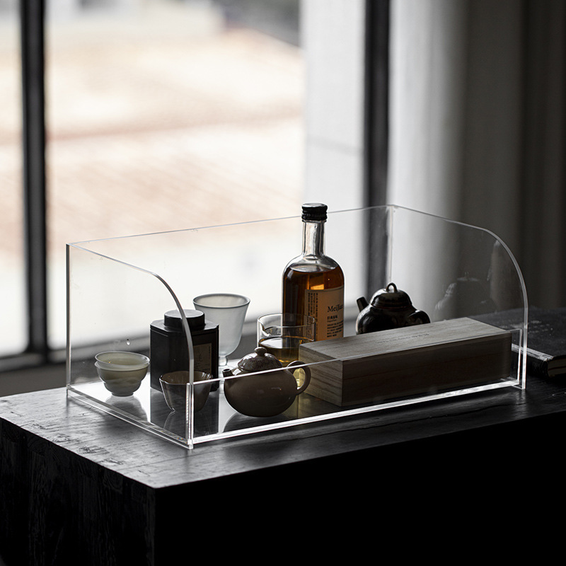Acrylic nhỏ Bogu giá để bàn ấm trà ấm trà tủ lưu trữ bộ trà giá để đồ trang trí bàn trà
