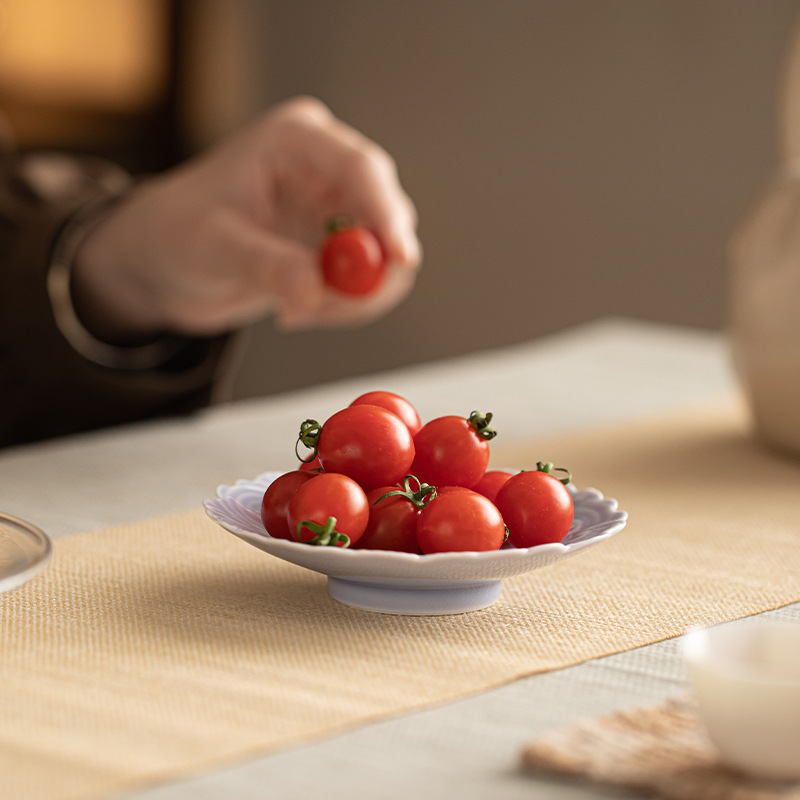 Đĩa nhỏ sóng biển Yunjian Đĩa trái cây gốm sứ kiểu Trung Quốc Đĩa giải khát Bàn cà phê phòng khách Đĩa bánh ngọt Đĩa bánh ngọt Đĩa hạt dưa