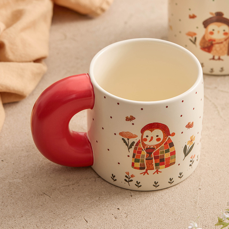 Cốc nước tai to cốc gốm sứ cốc uống nước kiểu nữ giá trị cao cốc cà phê cốc uống nước mùa hè gia dụng